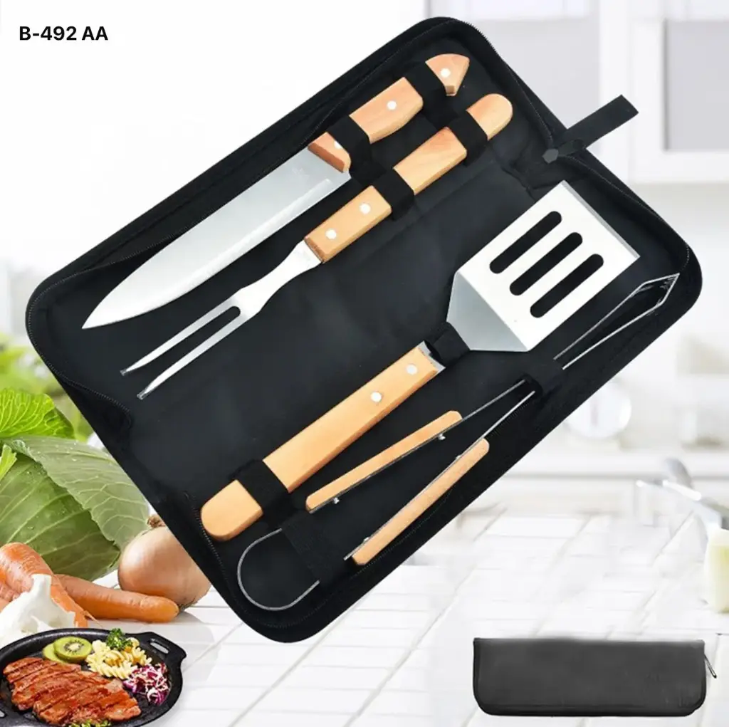 KIT x 4 HERRAMIENTAS DE BARBACOA  