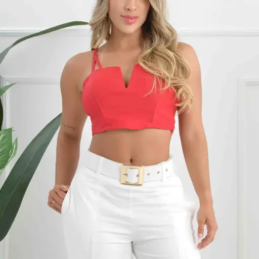 [10303068] CROP TOP ROJO TM ROJO